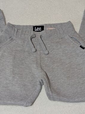 Lee Boys Joggers Size Small 8 Grey Fleece Sweatpants Drawstring Athletic